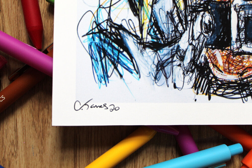 Yu-Gi-Oh Ballpoint Pen Scribble Art Print-Cody James by Cody