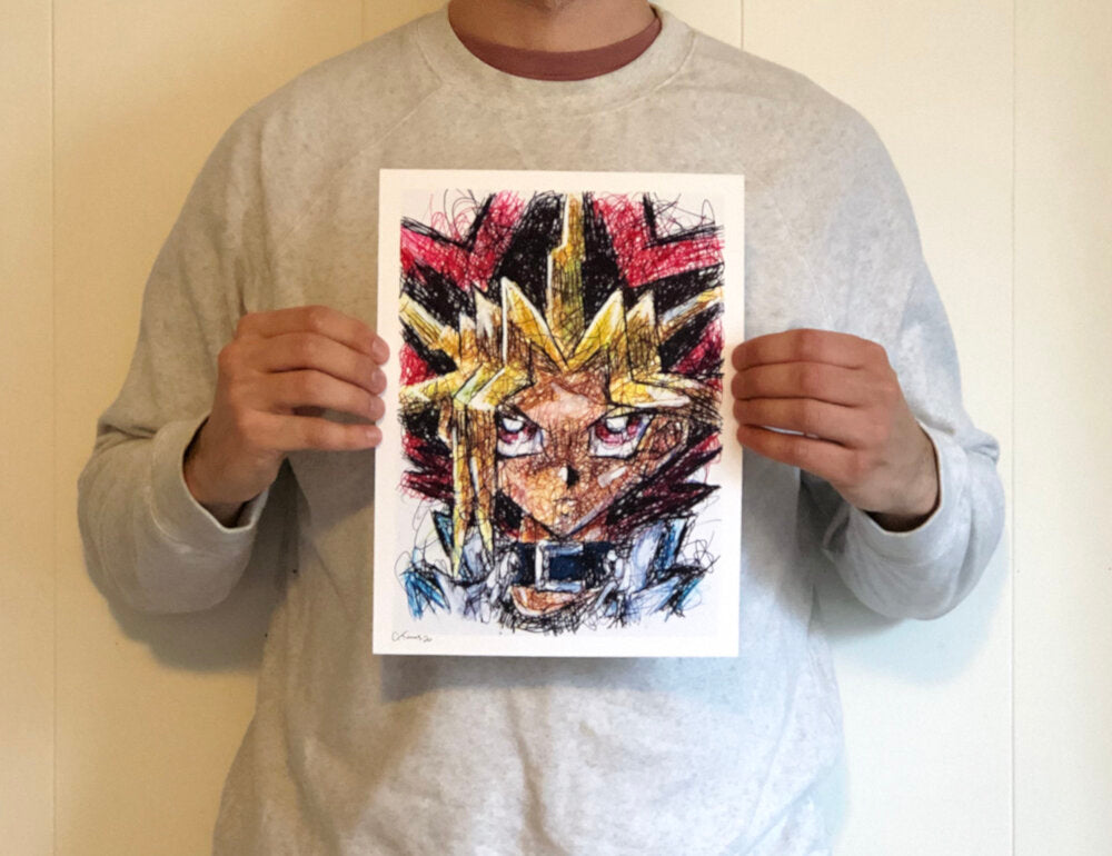 Yu-Gi-Oh Ballpoint Pen Scribble Art Print-Cody James by Cody