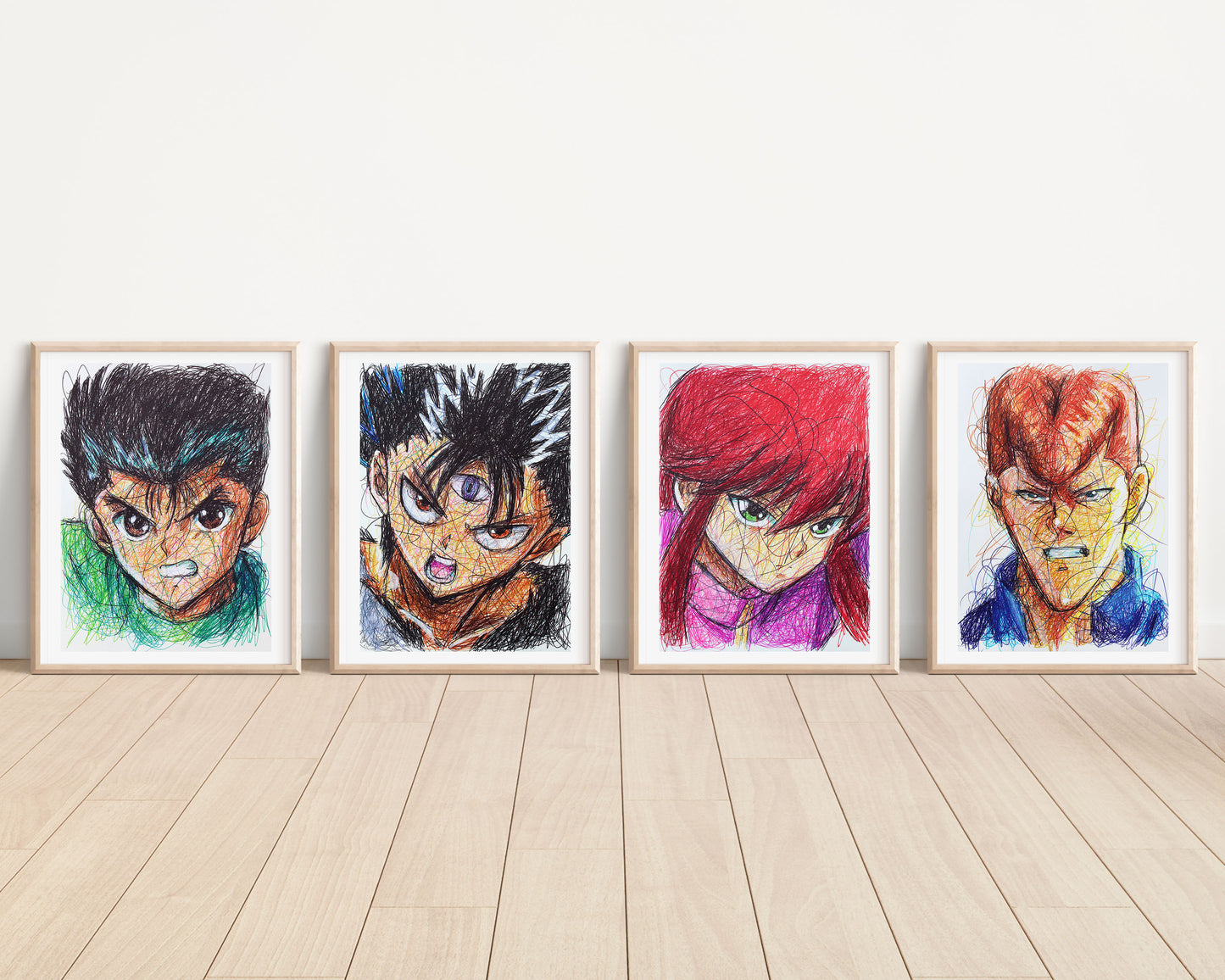 YuYu Hakusho Ballpoint Pen Art Print Set