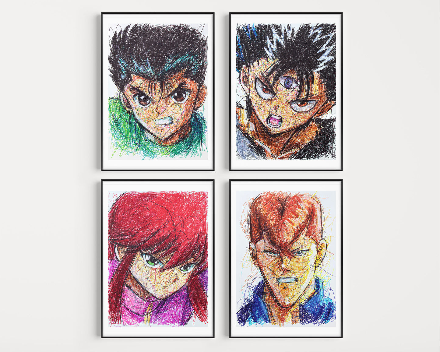 YuYu Hakusho Ballpoint Pen Art Print Set