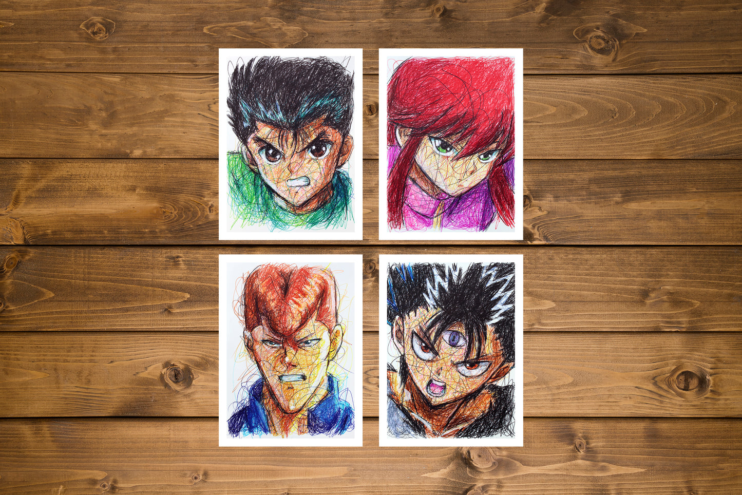 YuYu Hakusho Ballpoint Pen Art Print Set