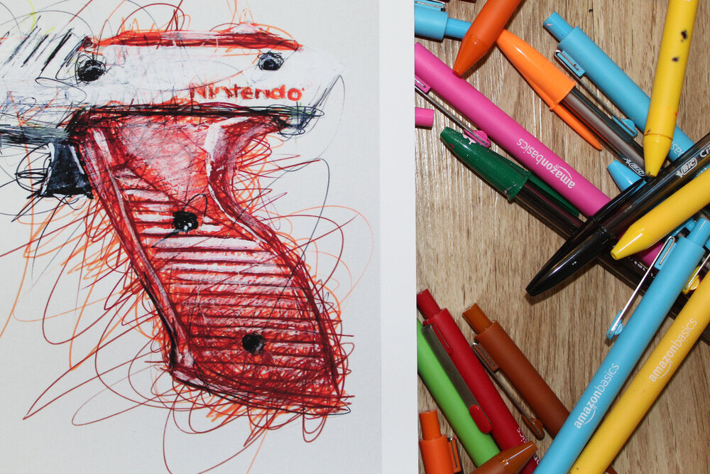 Zapper Ballpoint Pen Scribble Art Print-Cody James by Cody