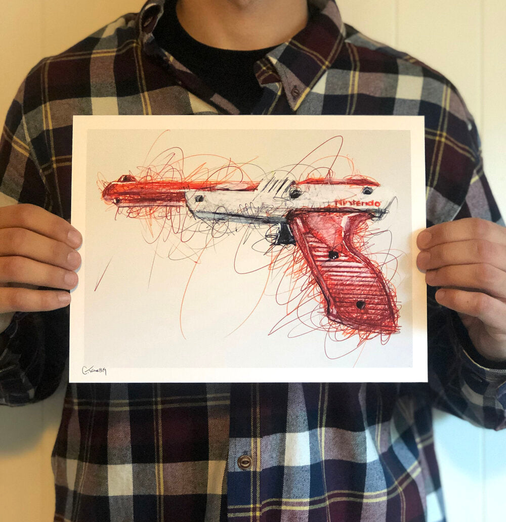 Zapper Ballpoint Pen Scribble Art Print-Cody James by Cody