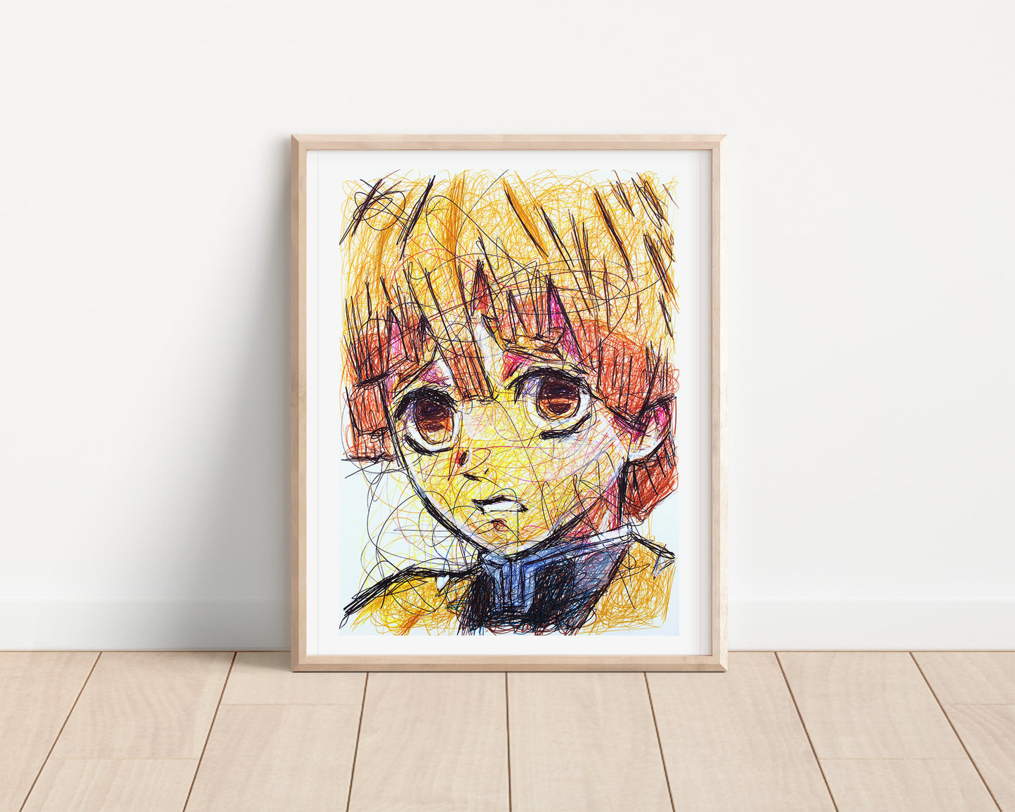 Zenitsu Agatsuma Ballpoint Pen Print