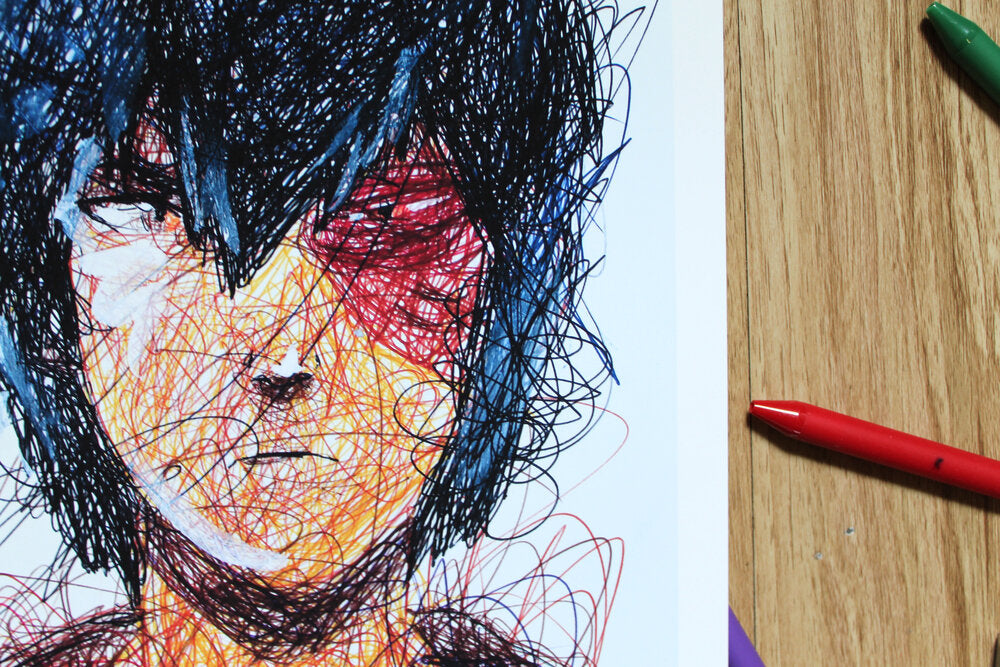 Zuko Ballpoint Pen Scribble Art Print-Cody James by Cody