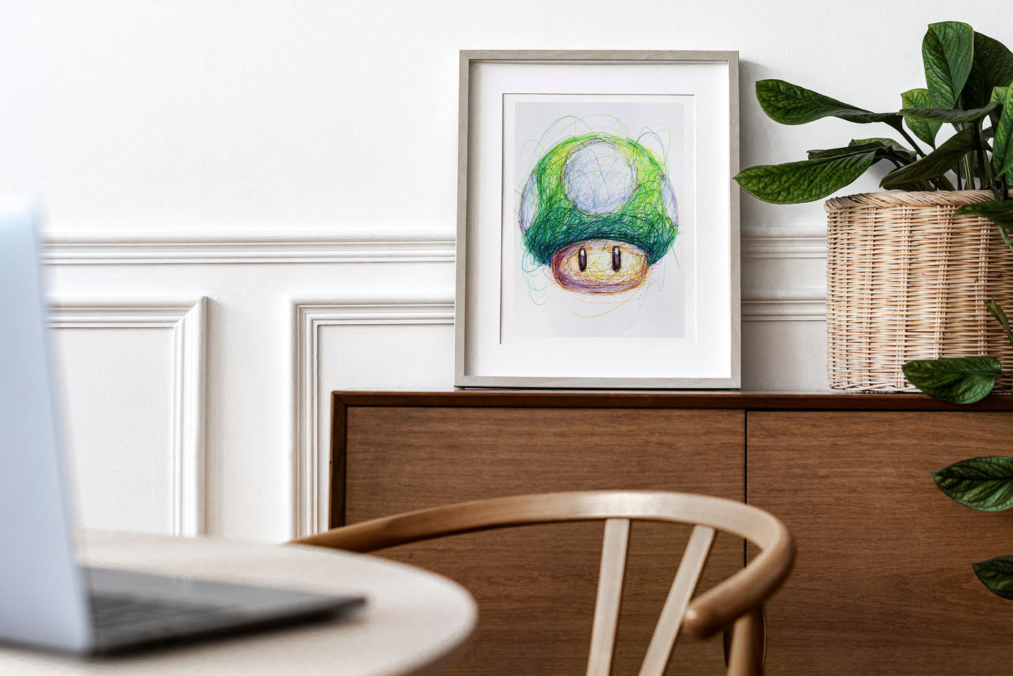 1 Up Mushroom Ballpoint Pen Print