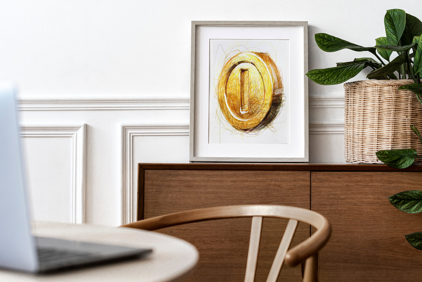 Gold Coin Ballpoint Pen Print