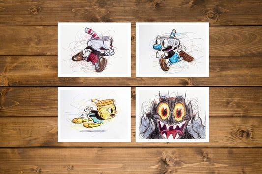 Cuphead Ballpoint Pen Print Set