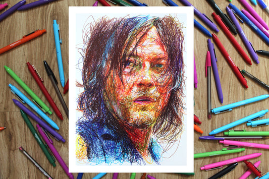 Darly Dixon Ballpoint Pen Print