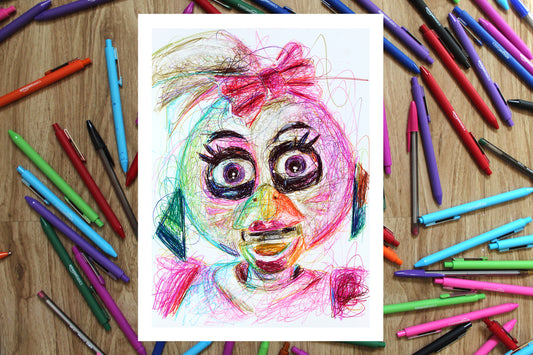 Glamrock Chica Ballpoint Pen Print