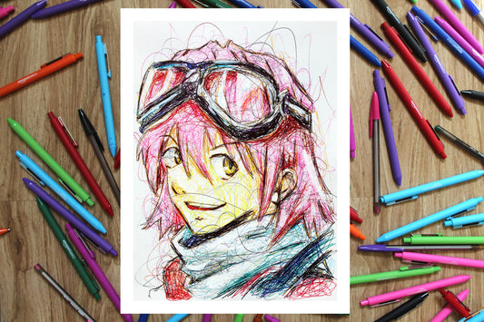 Haruko Haruhara Ballpoint Pen Print