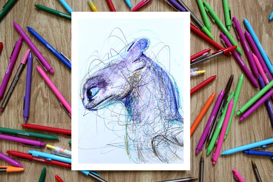 Light Fury Ballpoint Pen Art Print