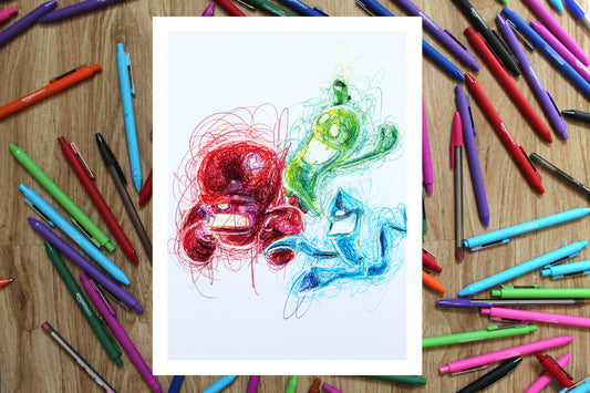 Luigi's Mansion 3 Ghosts Ballpoint Pen Art Print