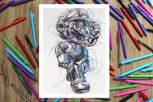 Metal Mario Ballpoint Pen Print
