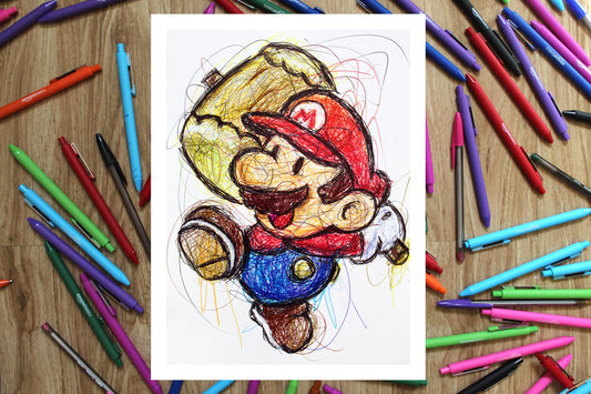Paper Mario Ballpoint Pen Print