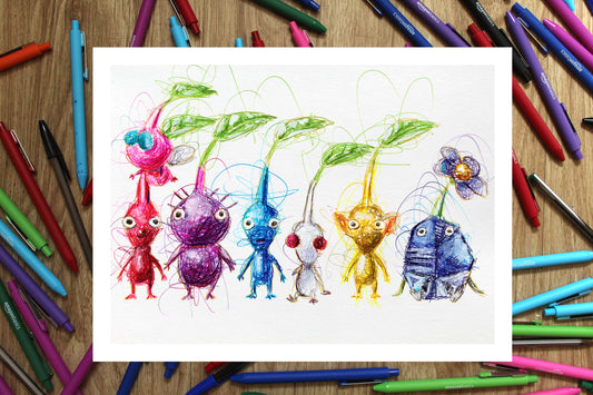 Pikmin Ballpoint Pen Print