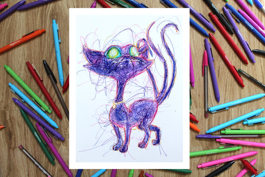 Polterkitty Ballpoint Pen Art Print