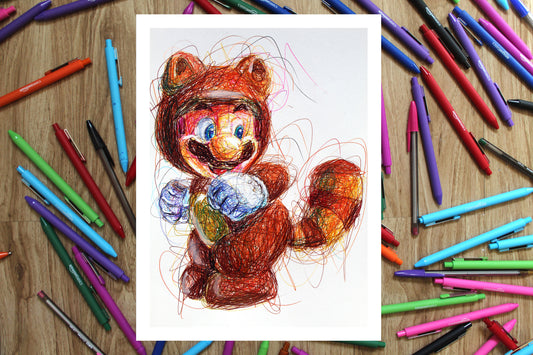 Tanooki Suit Mario Ballpoint Pen Print