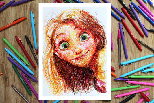 Rapunzel Ballpoint Pen Print