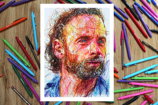 Rick Grimes Ballpoint Pen Print