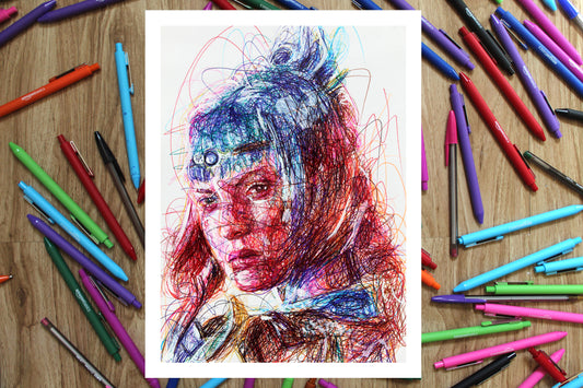Shadow Heart Ballpoint Pen Print