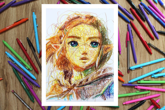 Zelda Tears of the Kingdom Ballpoint Pen Print