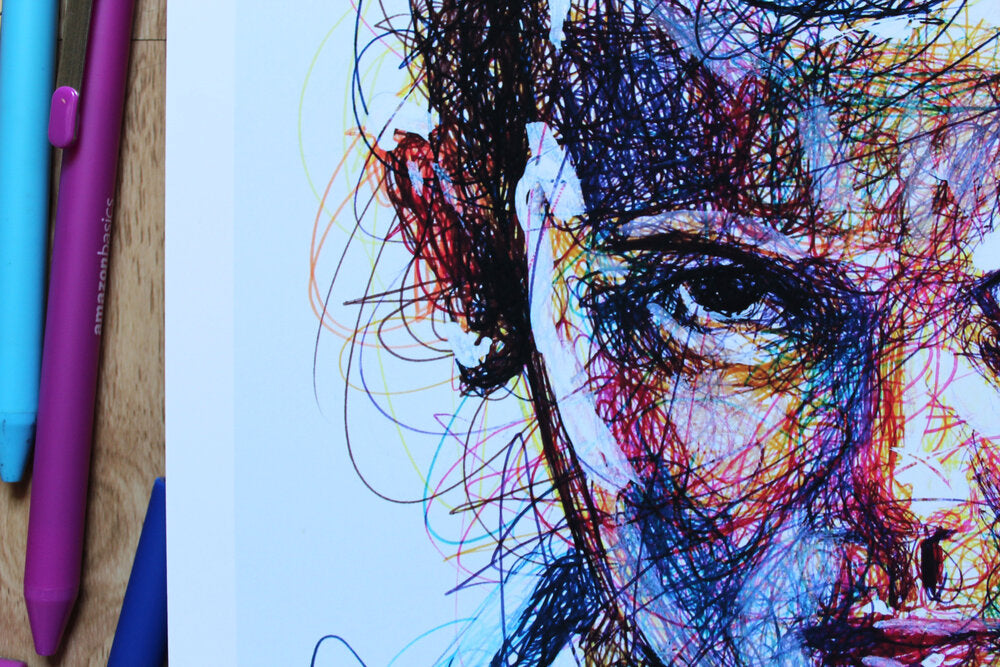 Eleven Ballpoint Pen Scribble Art Print-Cody James by Cody