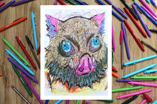 Inosuke Hashibira Ballpoint Pen Print