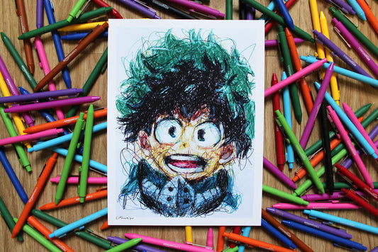 Izuke Ballpoint Pen Scribble Art Print-Cody James by Cody