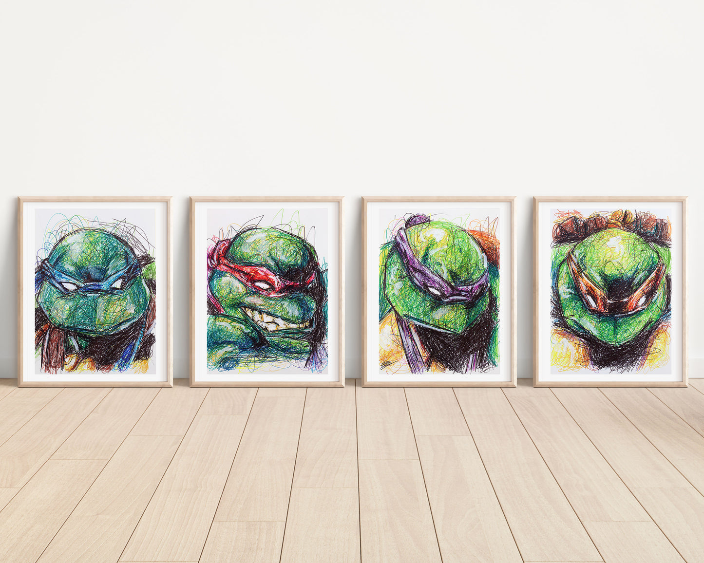 TMNT Ballpoint Pen Art Print Set