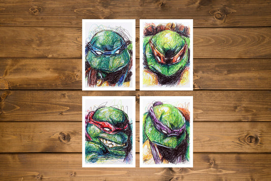 TMNT Ballpoint Pen Art Print Set-Cody James by Cody