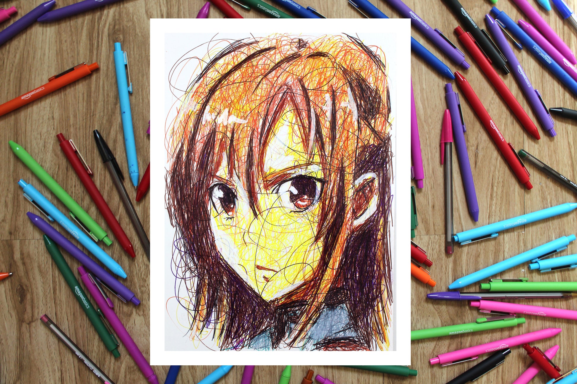 Asuna Yuuki Ballpoint Pen Scribble Art Print-Cody James by Cody