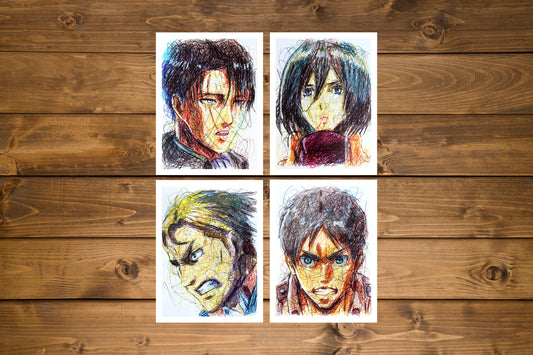Attack on Titan Art Print Set