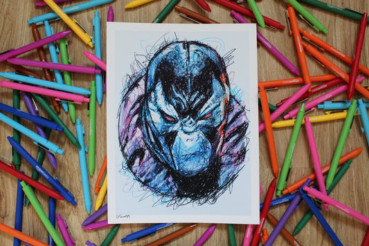 Bane Ballpoint Pen Scribble Art Print-Cody James by Cody