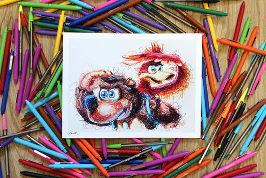 Banjo Kazooie Ballpoint Pen Scribble Art Print-Cody James by Cody