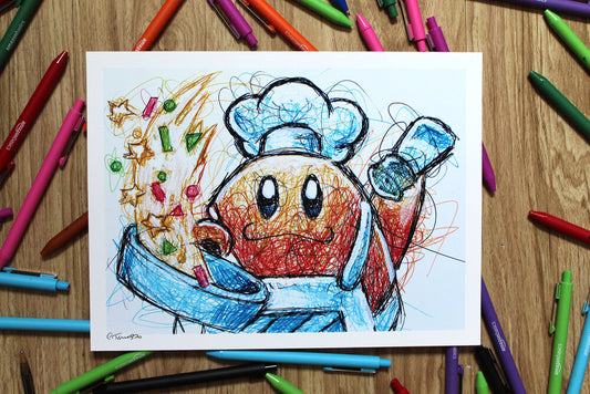 Chef Kawasaki Ballpoint Pen Scribble Art Print-Cody James by Cody