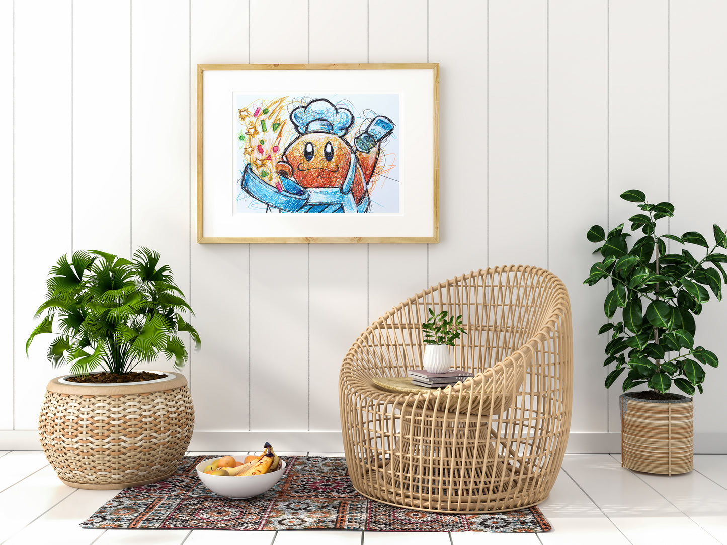 Chef Kawasaki Ballpoint Pen Scribble Art Print