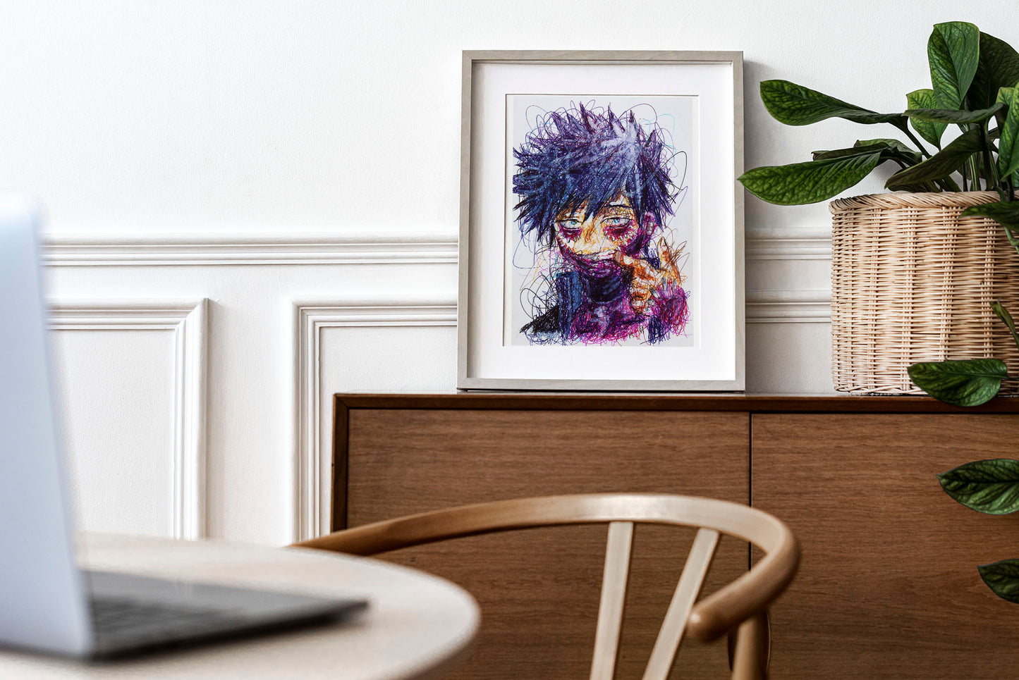 Dabi Ballpoint Pen Scribble Art Print
