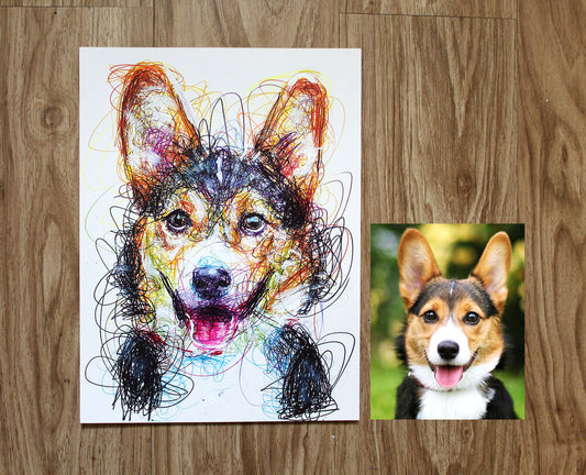 Custom Ballpoint Pen Pet Portrait Drawing-Cody James by Cody