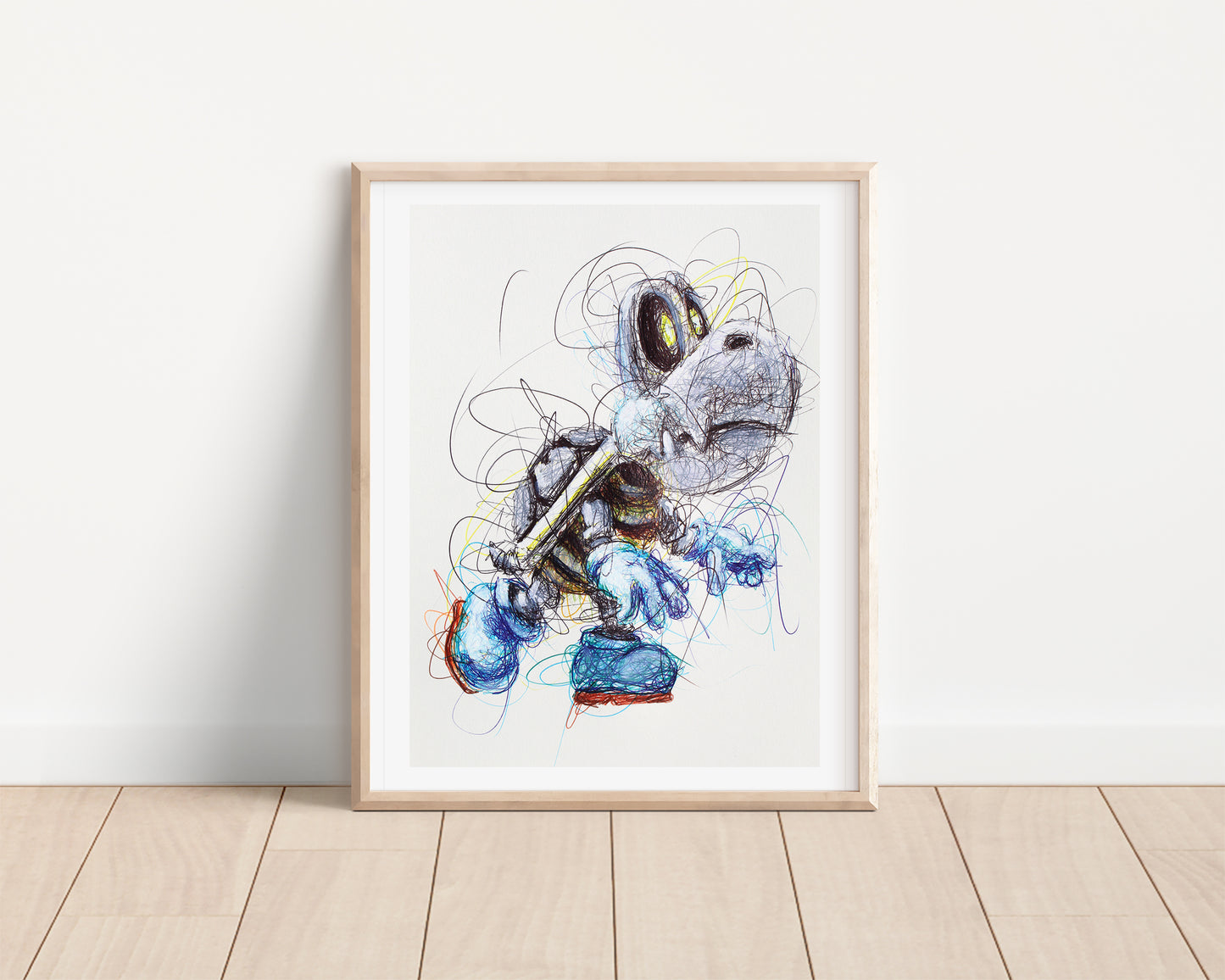 Dry Bones Ballpoint Pen Scribble Art Print