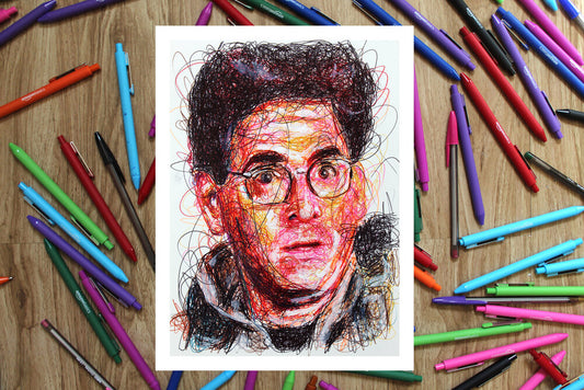 Egon Spengler Ballpoint Pen Scribble Art Print-Cody James by Cody