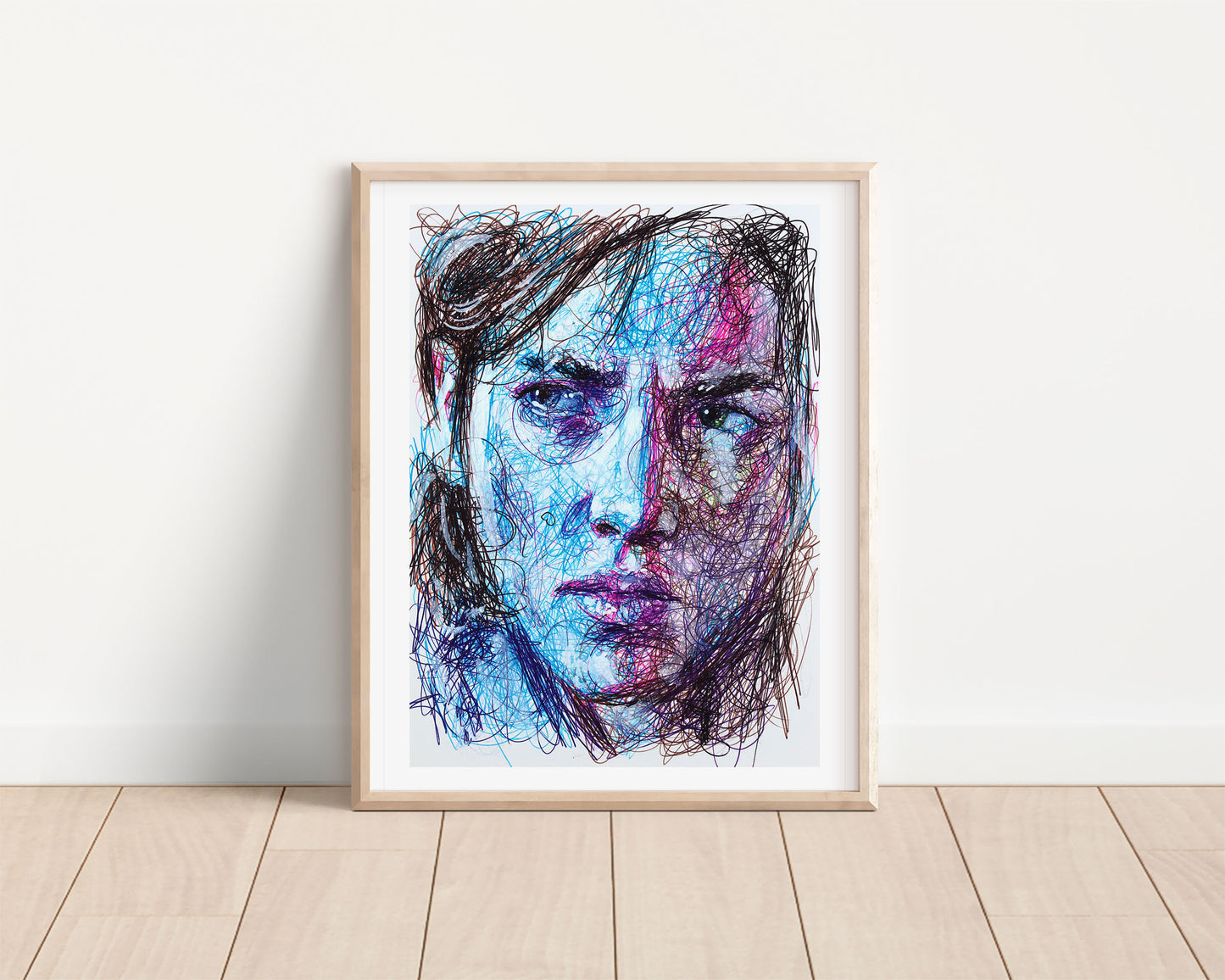 Ellie Ballpoint Pen Scribble Art Print