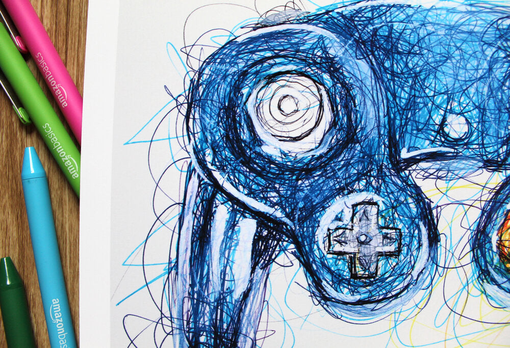 Nintendo Controllers Complete Ballpoint Pen Art Print Set-Cody James by Cody