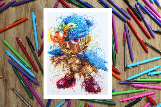 Geno Ballpoint Pen Scribble Art Print-Cody James by Cody