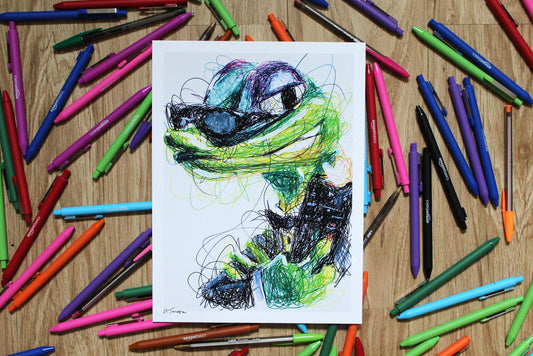 Gex Ballpoint Pen Scribble Art Print-Cody James by Cody