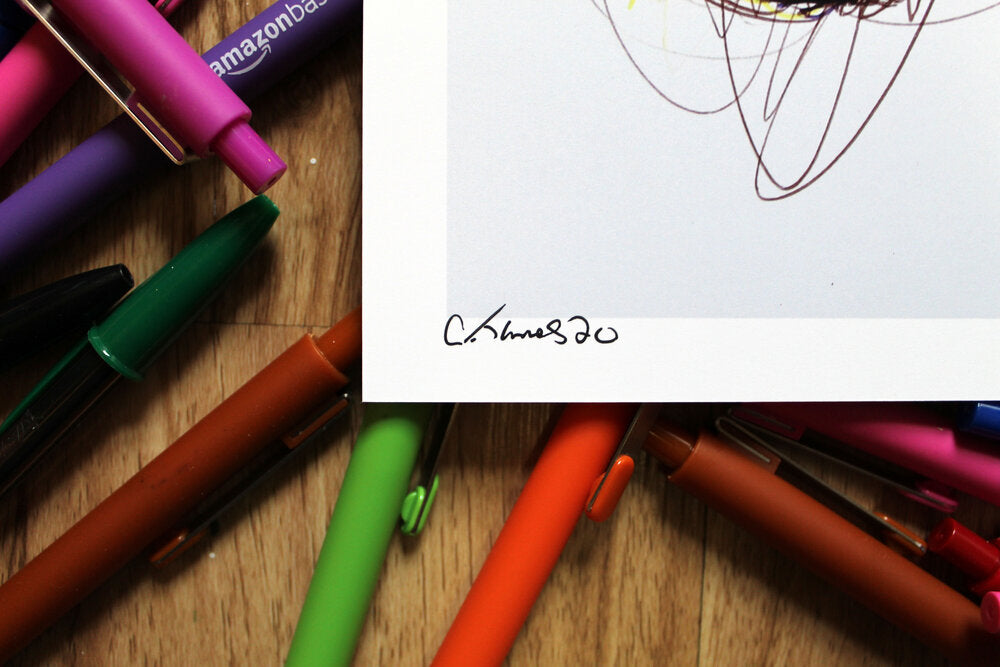 Goomba Ballpoint Pen Scribble Art Print-Cody James by Cody