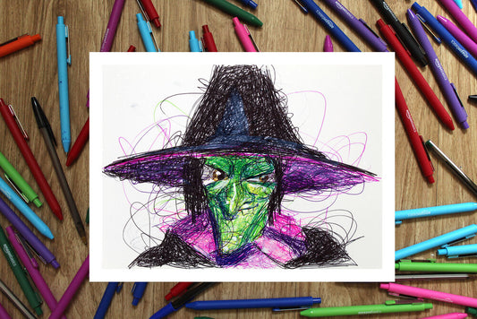 Gruntilda Ballpoint Pen Scribble Art Print-Cody James by Cody