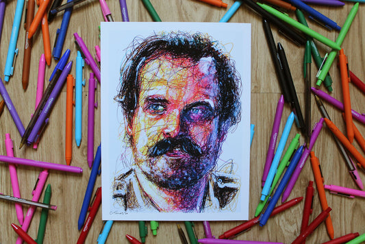 Hopper Ballpoint Pen Scribble Art Print-Cody James by Cody