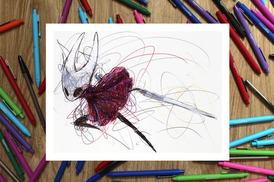 Hornet Ballpoint Pen Scribble Art Print