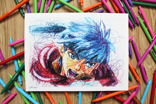 Ike Ballpoint Pen Scribble Art Print-Cody James by Cody